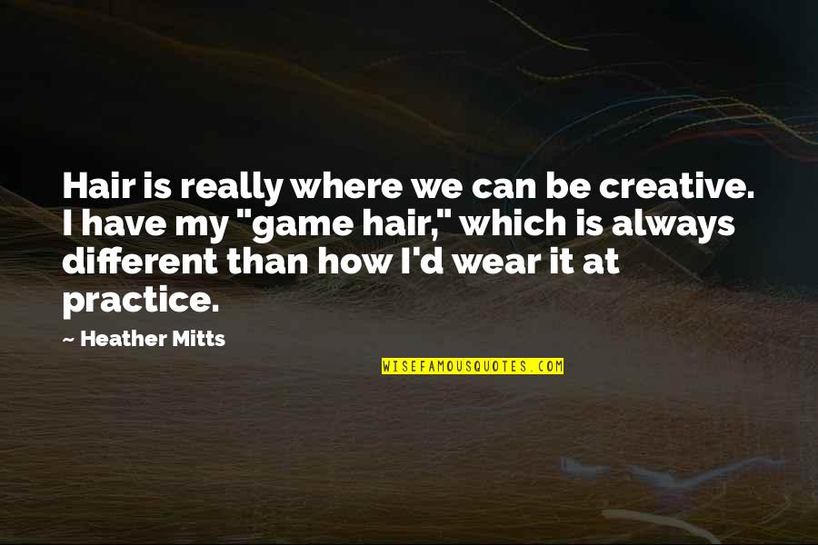 Adelmann Building Quotes By Heather Mitts: Hair is really where we can be creative.