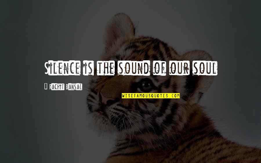 Ademnood Quotes By Rachit Bansal: Silence is the sound of our soul
