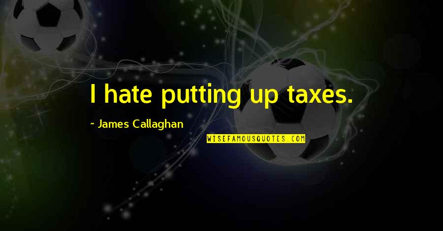 Adena Quotes By James Callaghan: I hate putting up taxes. Adena Quotes By James Callaghan: I hate putting up taxes.