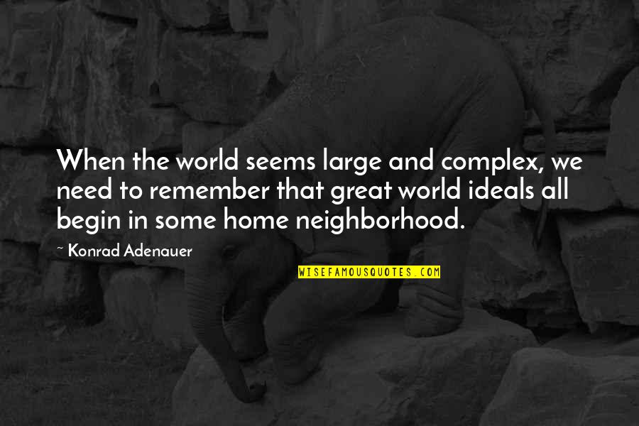 Adenauer Konrad Quotes By Konrad Adenauer: When the world seems large and complex, we