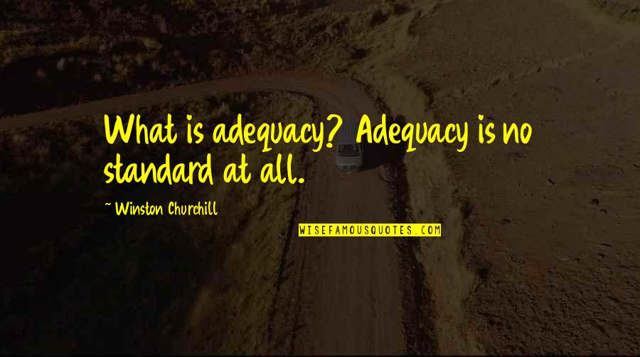 Adequacy 7 Quotes By Winston Churchill: What is adequacy? Adequacy is no standard at Adequacy 7 Quotes By Winston Churchill: What is adequacy? Adequacy is no standard at