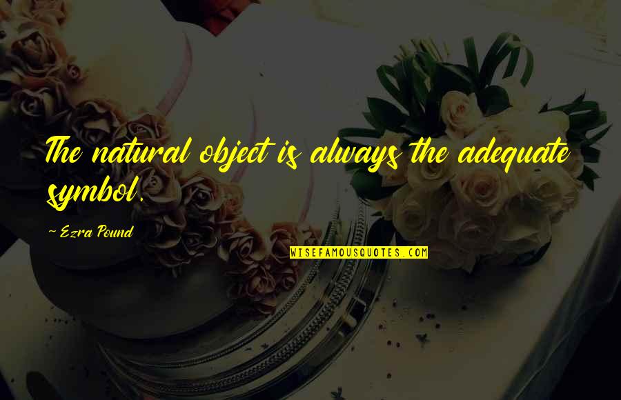 Adequate Quotes By Ezra Pound: The natural object is always the adequate symbol.