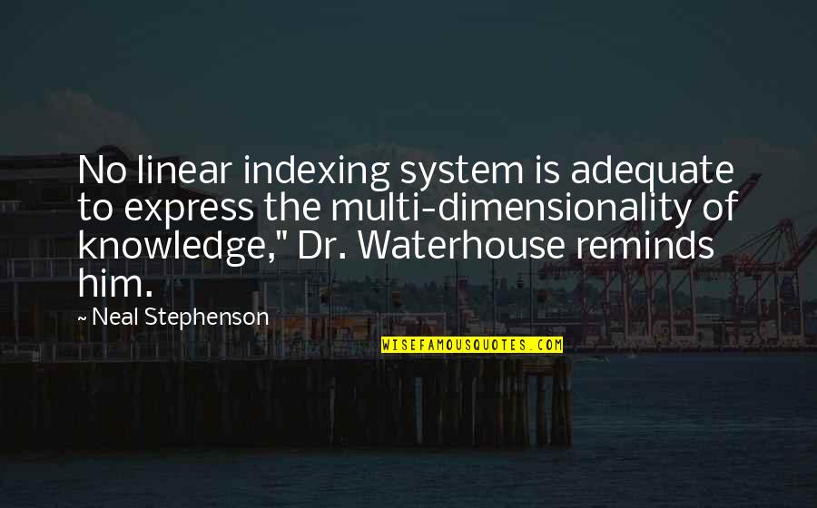 Adequate Quotes By Neal Stephenson: No linear indexing system is adequate to express