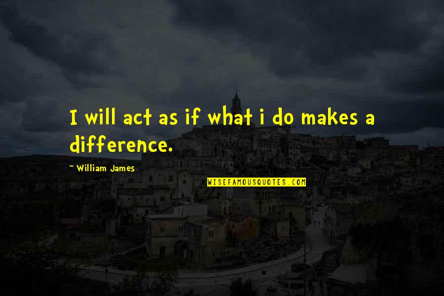 Adesh Quotes By William James: I will act as if what i do