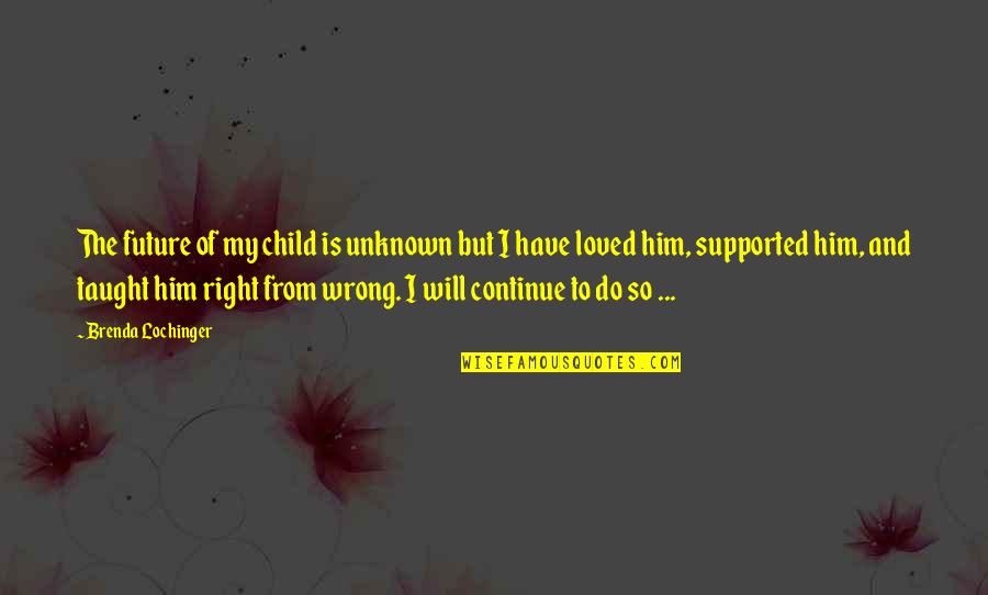 Adhd Quotes By Brenda Lochinger: The future of my child is unknown but Adhd Quotes By Brenda Lochinger: The future of my child is unknown but