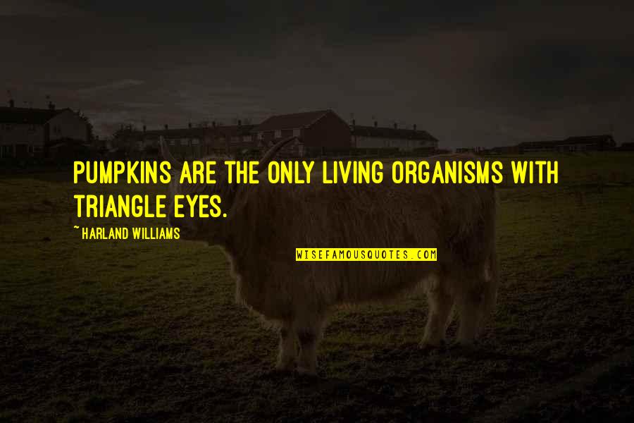 Adherents Synonyms Quotes By Harland Williams: Pumpkins are the only living organisms with triangle