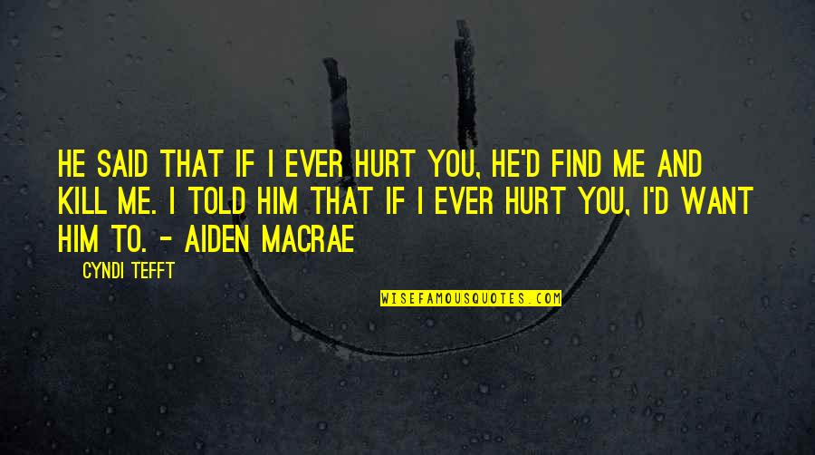 Adhuc Sub Quotes By Cyndi Tefft: He said that if I ever hurt you, Adhuc Sub Quotes By Cyndi Tefft: He said that if I ever hurt you,