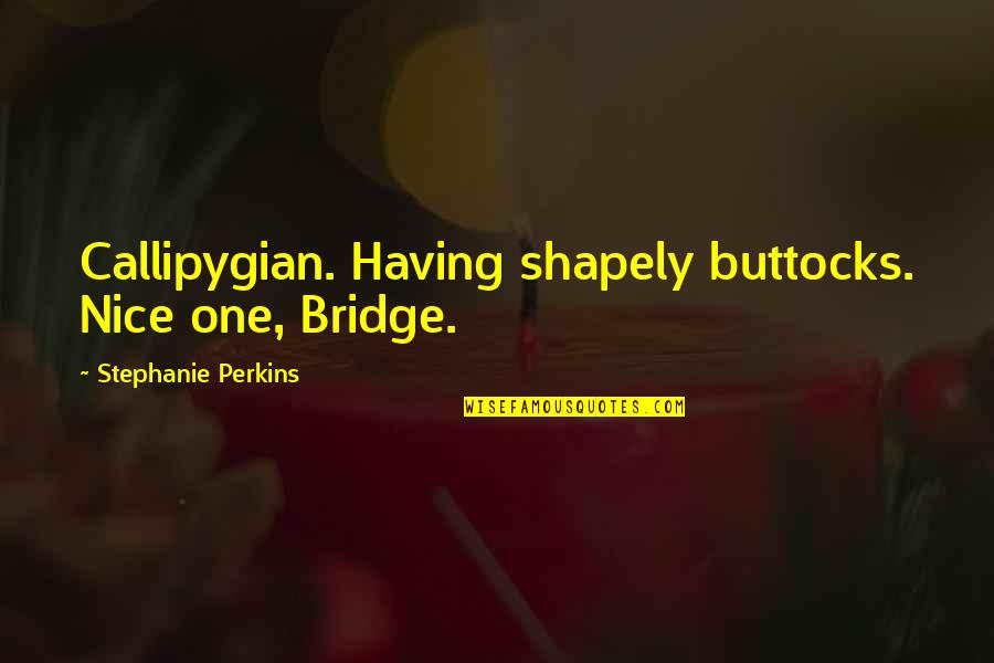 Adi Shamir Quotes By Stephanie Perkins: Callipygian. Having shapely buttocks. Nice one, Bridge.