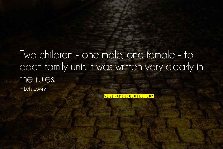 Adicciones En Quotes By Lois Lowry: Two children - one male, one female -