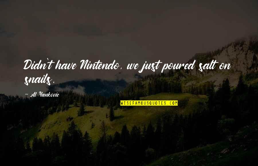 Adil Hoxha Quotes By Al Yankovic: Didn't have Nintendo, we just poured salt on Adil Hoxha Quotes By Al Yankovic: Didn't have Nintendo, we just poured salt on