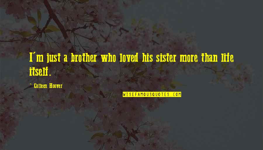 Adil Khan Quotes By Colleen Hoover: I'm just a brother who loved his sister Adil Khan Quotes By Colleen Hoover: I'm just a brother who loved his sister