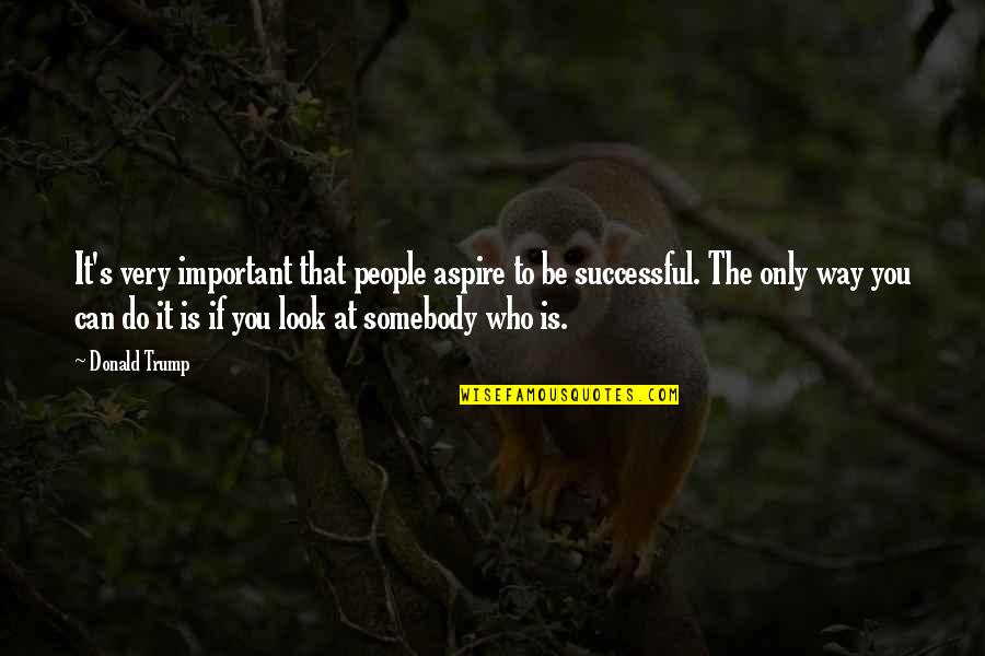 Adinerado Quotes By Donald Trump: It's very important that people aspire to be Adinerado Quotes By Donald Trump: It's very important that people aspire to be