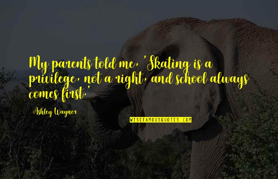 Aditivos Alimentares Quotes By Ashley Wagner: My parents told me, 'Skating is a privilege, Aditivos Alimentares Quotes By Ashley Wagner: My parents told me, 'Skating is a privilege,
