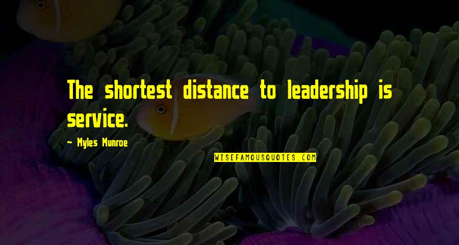 Adivinanzas Faciles Quotes By Myles Munroe: The shortest distance to leadership is service.