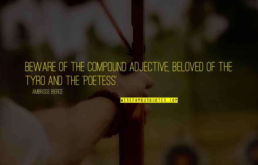 Adjective For Quotes By Ambrose Bierce: Beware of the compound adjective, beloved of the