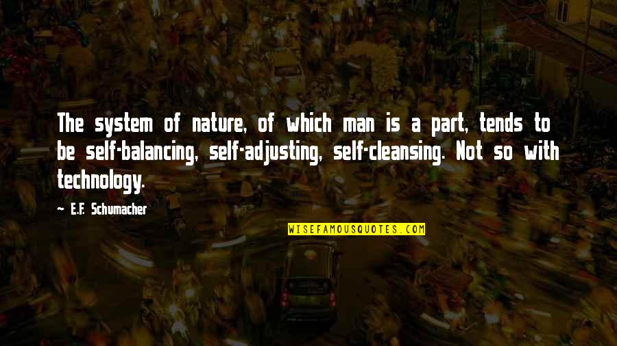 Adjusting Nature Quotes By E.F. Schumacher: The system of nature, of which man is Adjusting Nature Quotes By E.F. Schumacher: The system of nature, of which man is