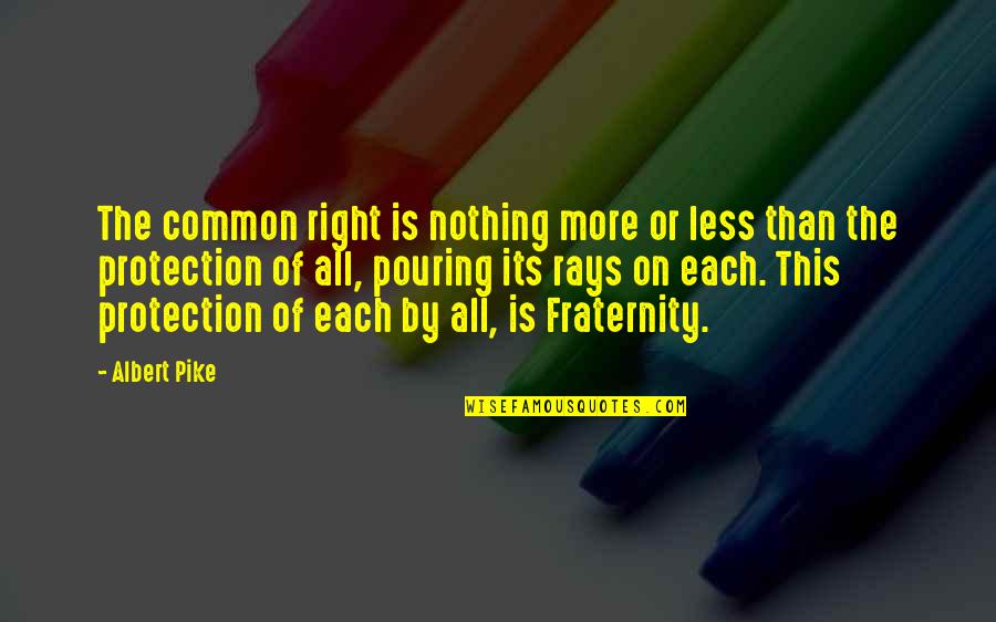 Adjusting To A New Place Quotes By Albert Pike: The common right is nothing more or less