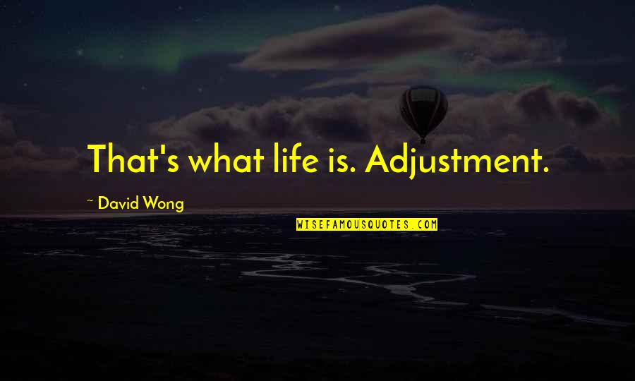 Adjustment In Life Quotes By David Wong: That's what life is. Adjustment. Adjustment In Life Quotes By David Wong: That's what life is. Adjustment.