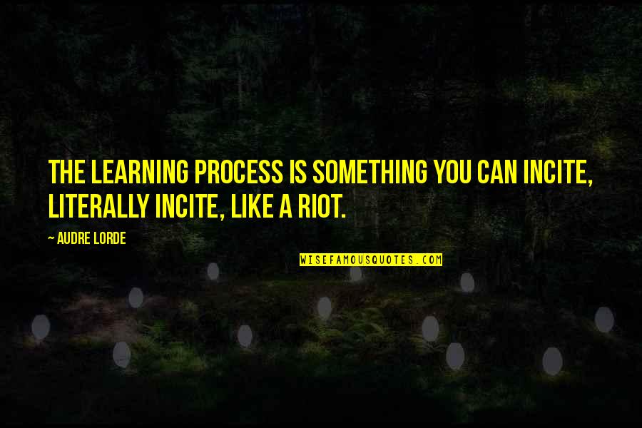 Adlib Quotes By Audre Lorde: The learning process is something you can incite,