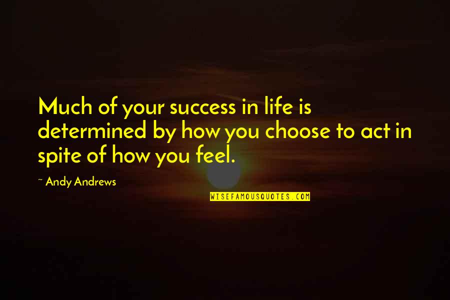 Admettre Synonyme Quotes By Andy Andrews: Much of your success in life is determined