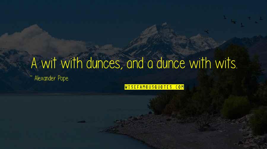 Admiral Greer Quotes By Alexander Pope: A wit with dunces, and a dunce with