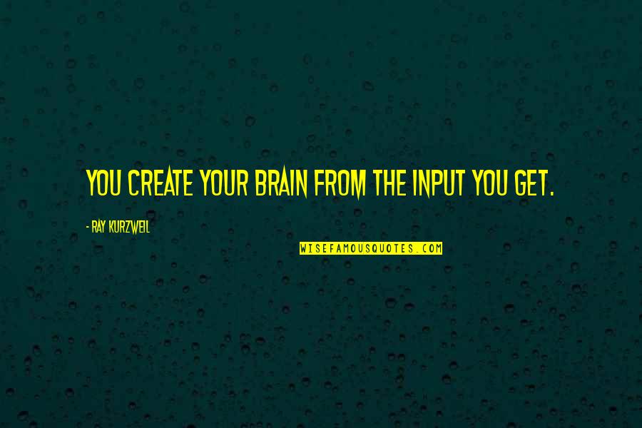 Admiralty Arch Quotes By Ray Kurzweil: you create your brain from the input you Admiralty Arch Quotes By Ray Kurzweil: you create your brain from the input you
