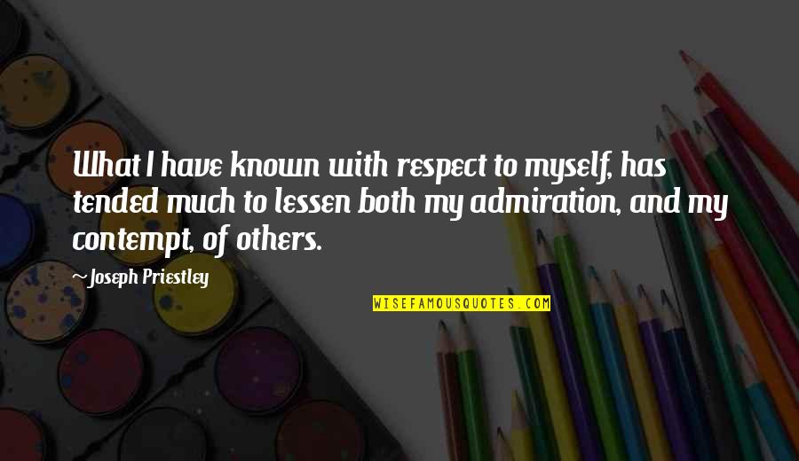 Admiration And Respect Quotes By Joseph Priestley: What I have known with respect to myself,