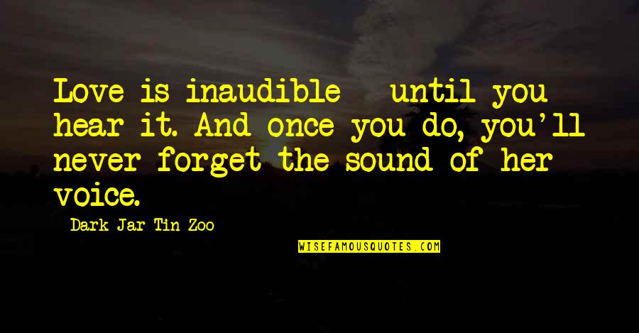 Admirationosity Quotes By Dark Jar Tin Zoo: Love is inaudible - until you hear it.