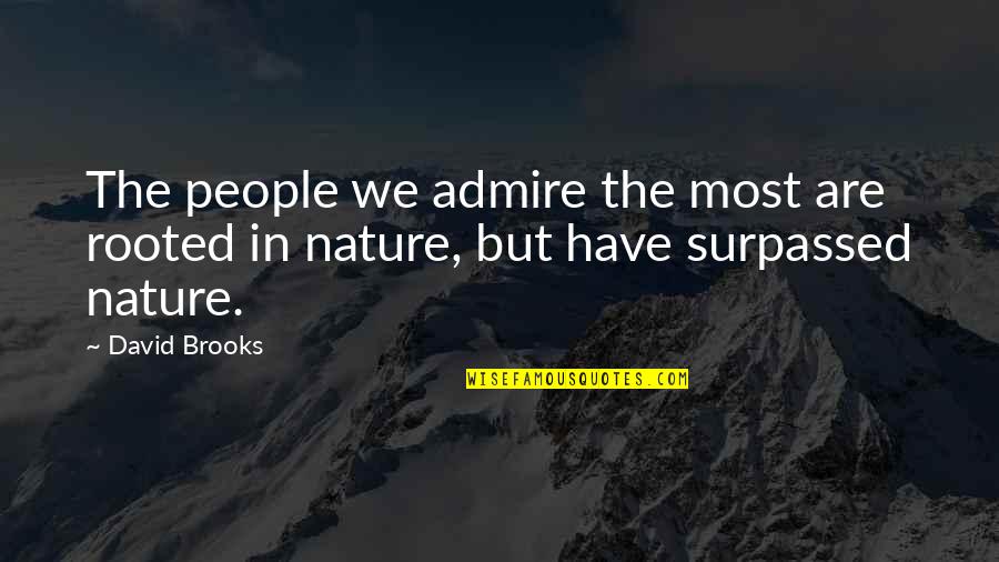 Admire Nature Quotes By David Brooks: The people we admire the most are rooted