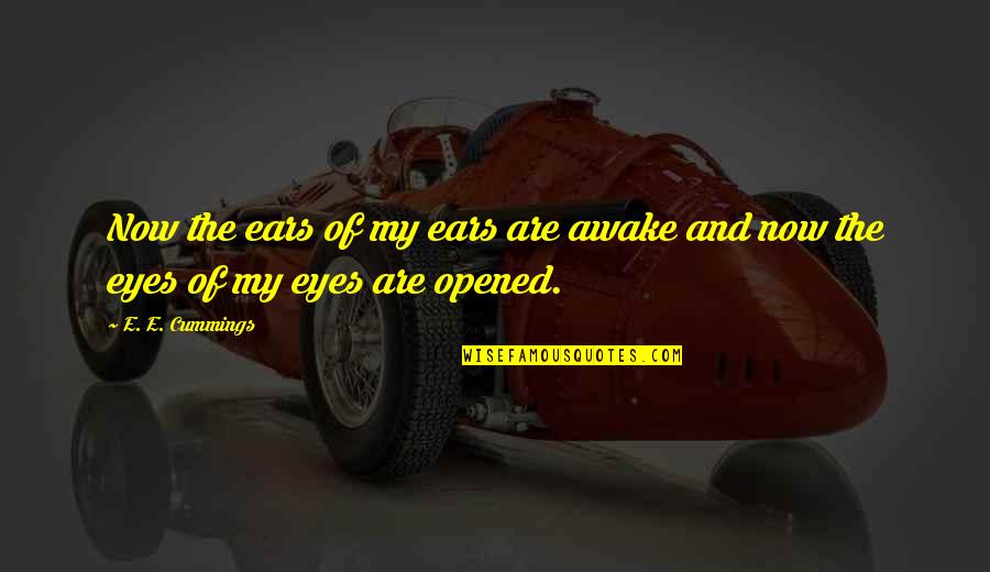 Admiring Your Best Friend Quotes By E. E. Cummings: Now the ears of my ears are awake