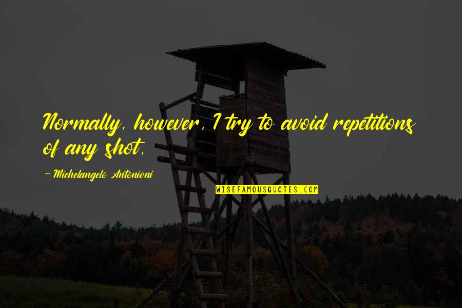 Admission Open Quotes By Michelangelo Antonioni: Normally, however, I try to avoid repetitions of