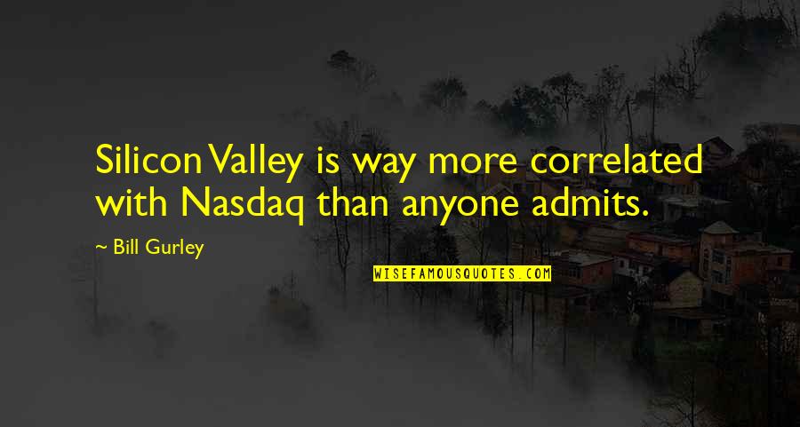 Admits Quotes By Bill Gurley: Silicon Valley is way more correlated with Nasdaq