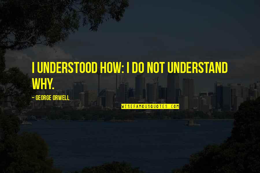 Admitted Synonym Quotes By George Orwell: I understood HOW: I do not understand WHY.