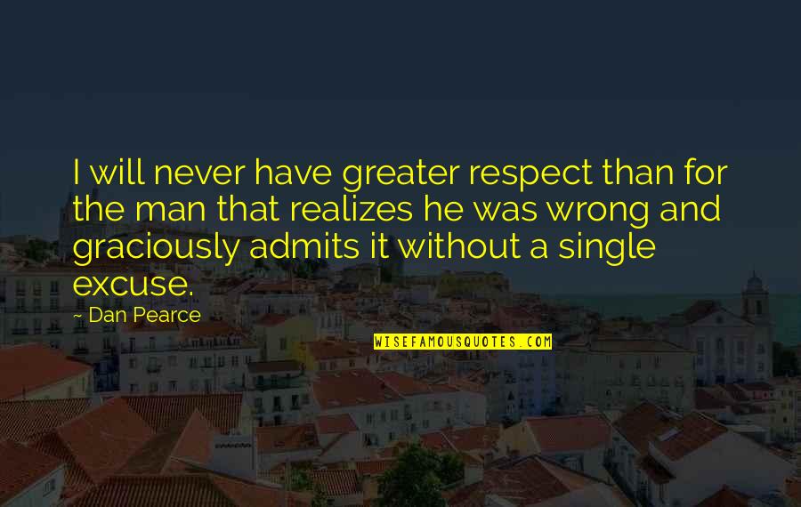 Admitting Your Own Faults Quotes By Dan Pearce: I will never have greater respect than for