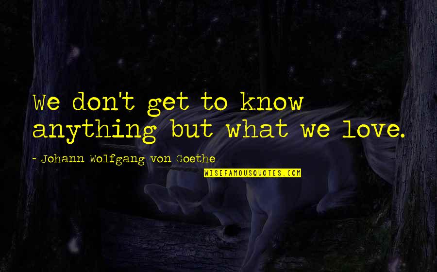 Admonishment Hearing Quotes By Johann Wolfgang Von Goethe: We don't get to know anything but what Admonishment Hearing Quotes By Johann Wolfgang Von Goethe: We don't get to know anything but what