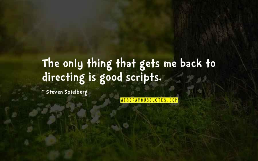 Admonitions Quotes By Steven Spielberg: The only thing that gets me back to