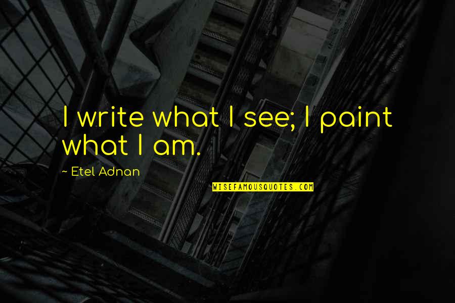 Adnan Quotes By Etel Adnan: I write what I see; I paint what