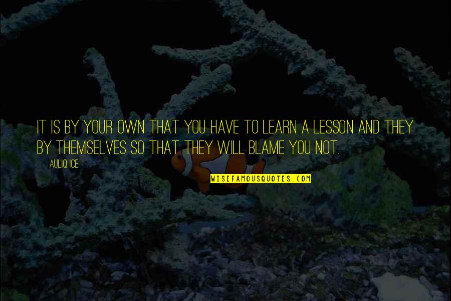 Adnani Power Quotes By Auliq Ice: It is by your own that you have