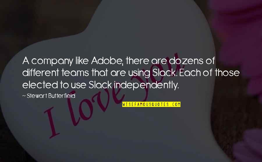 Adobe Quotes By Stewart Butterfield: A company like Adobe, there are dozens of