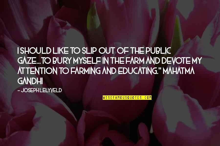 Adofo Old Quotes By Joseph Lelyveld: I should like to slip out of the