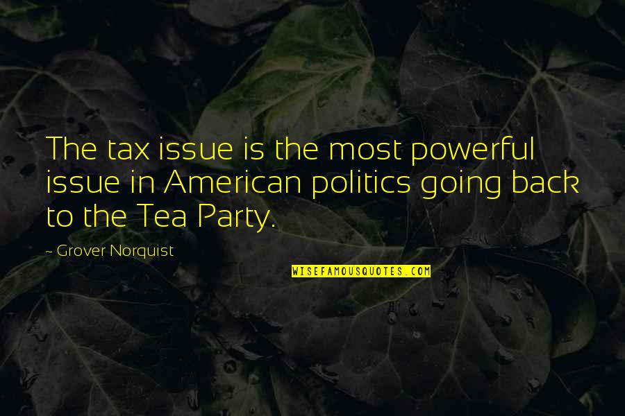 Adolescence And Friends Quotes By Grover Norquist: The tax issue is the most powerful issue