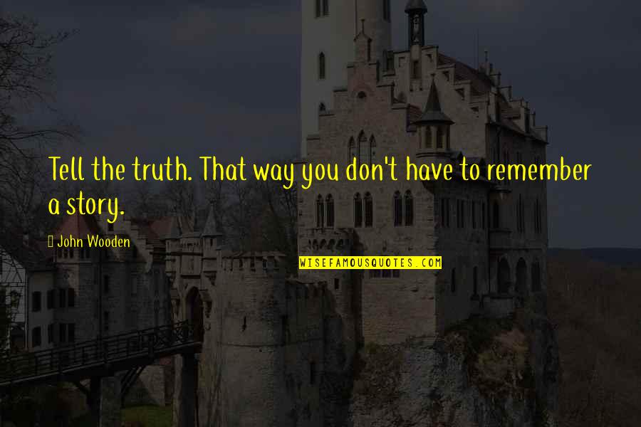 Adolescence To Adulthood Quotes By John Wooden: Tell the truth. That way you don't have