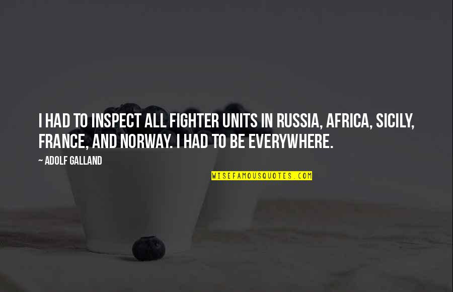 Adolf Galland Quotes By Adolf Galland: I had to inspect all fighter units in