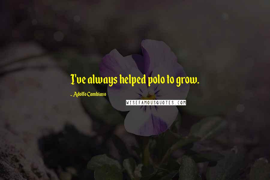 Adolfo Cambiaso quotes: I've always helped polo to grow.
