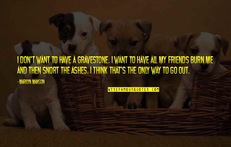 Adoloridos Con Quotes By Marilyn Manson: I don't want to have a gravestone. I