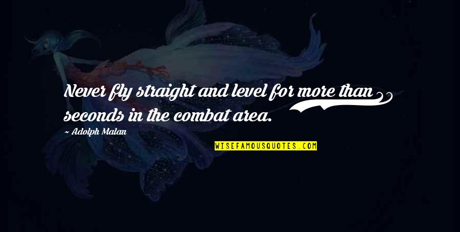 Adolph Quotes By Adolph Malan: Never fly straight and level for more than