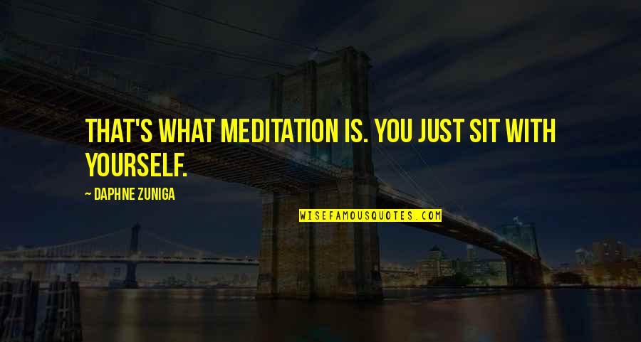 Adone Santiago Quotes By Daphne Zuniga: That's what meditation is. You just sit with