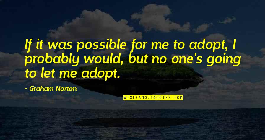 Adopt Quotes By Graham Norton: If it was possible for me to adopt,