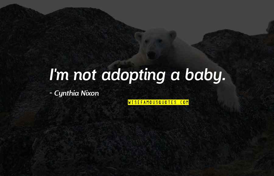 Adopting A Baby Quotes By Cynthia Nixon: I'm not adopting a baby.