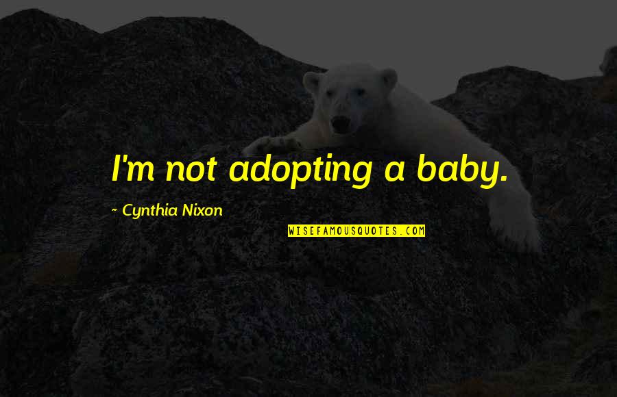 Adopting Baby Quotes By Cynthia Nixon: I'm not adopting a baby.